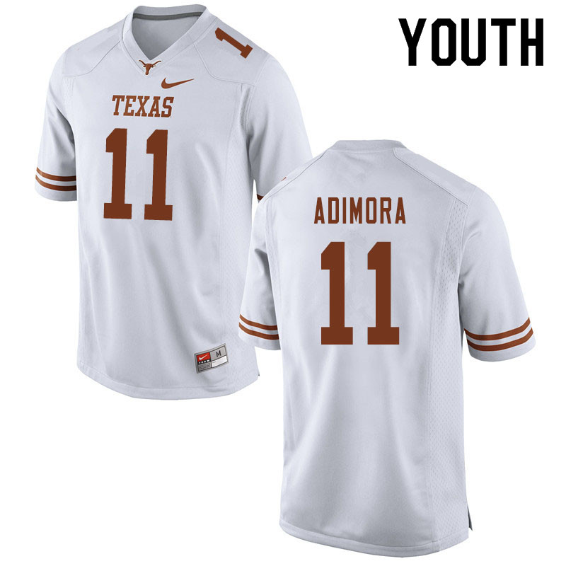Youth #11 Chris Adimora Texas Longhorns College Football Jerseys Sale-White